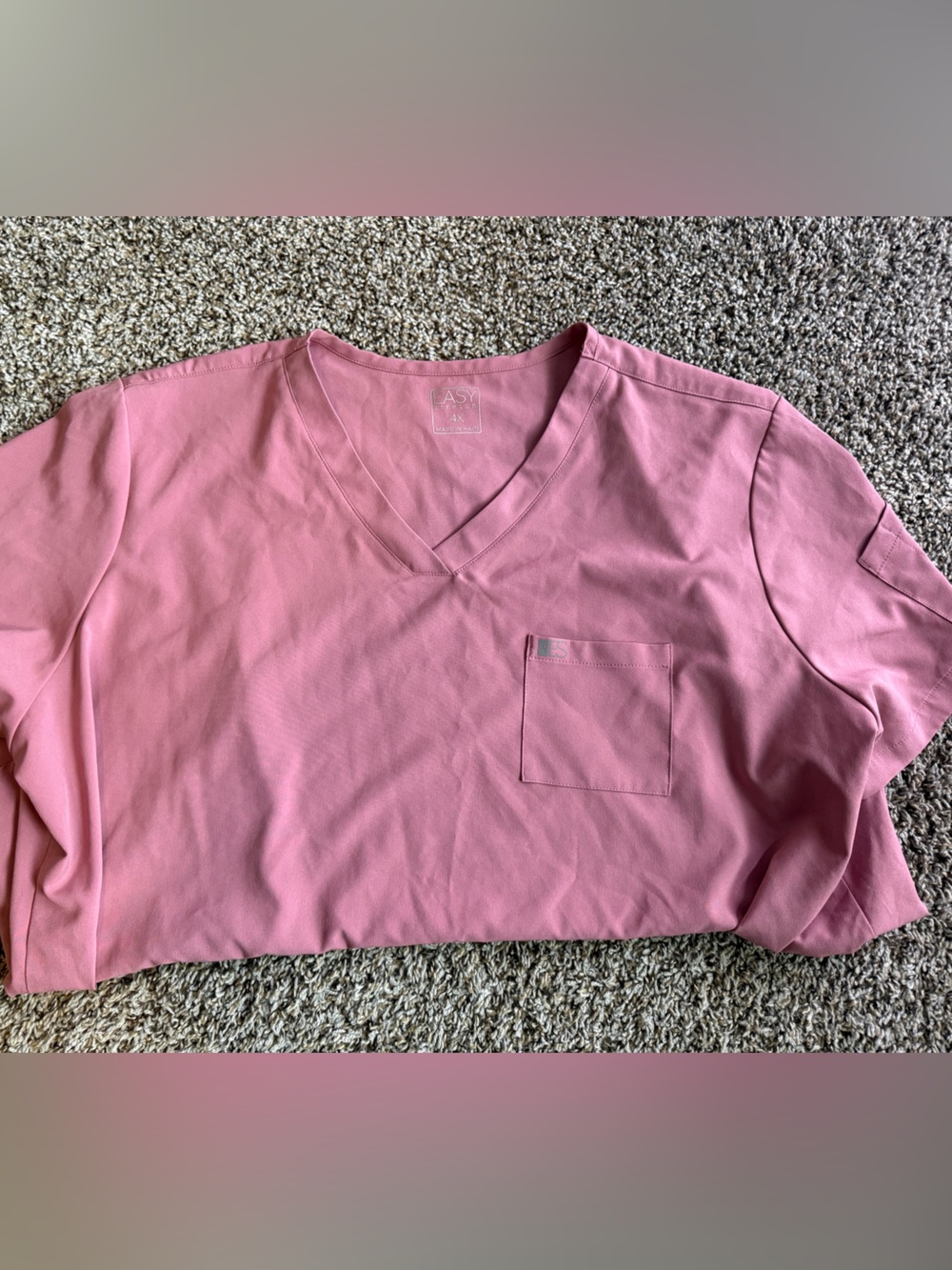 Uniform Advantage Pink V-Neck Short Sleeve Scrub Top